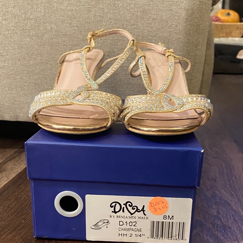 Diva Champagne Rhinestone Heels